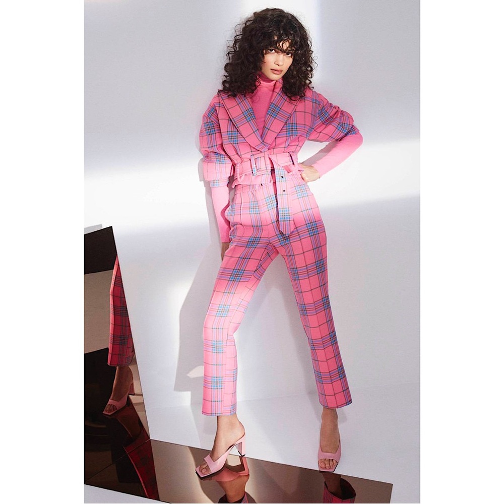 Tanya Taylor Dallas Ankle Pant in Pink Plaid 16